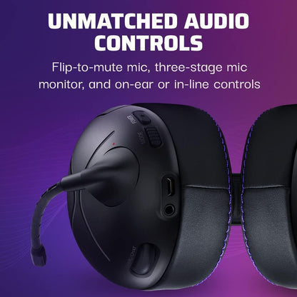Victrix Gambit Black Wireless and Wired Gaming Headset with Mic - PlayStation PS4, PS5 - Esports-Ready Pro Audio, Noise Cancelling Microphone, Ultra-Comfort Over the Ear Headphones