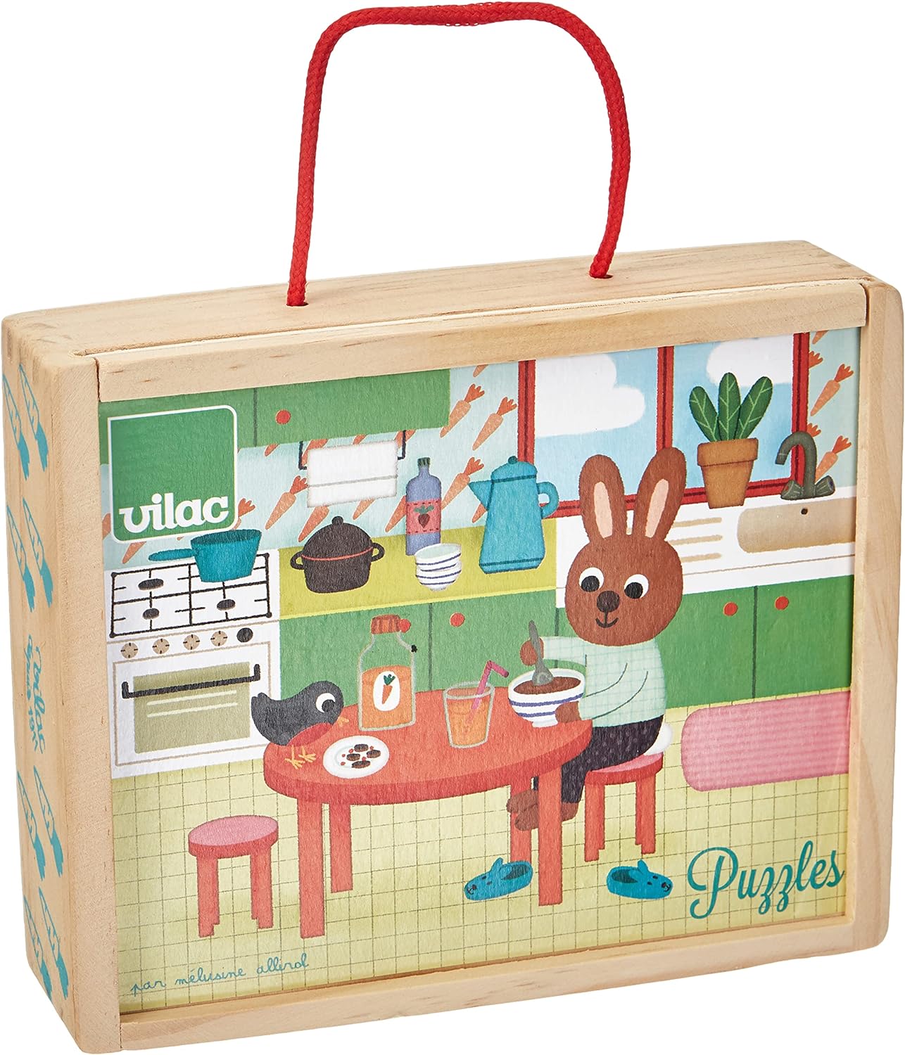Vilac 2643 House Wooden Puzzle, Black