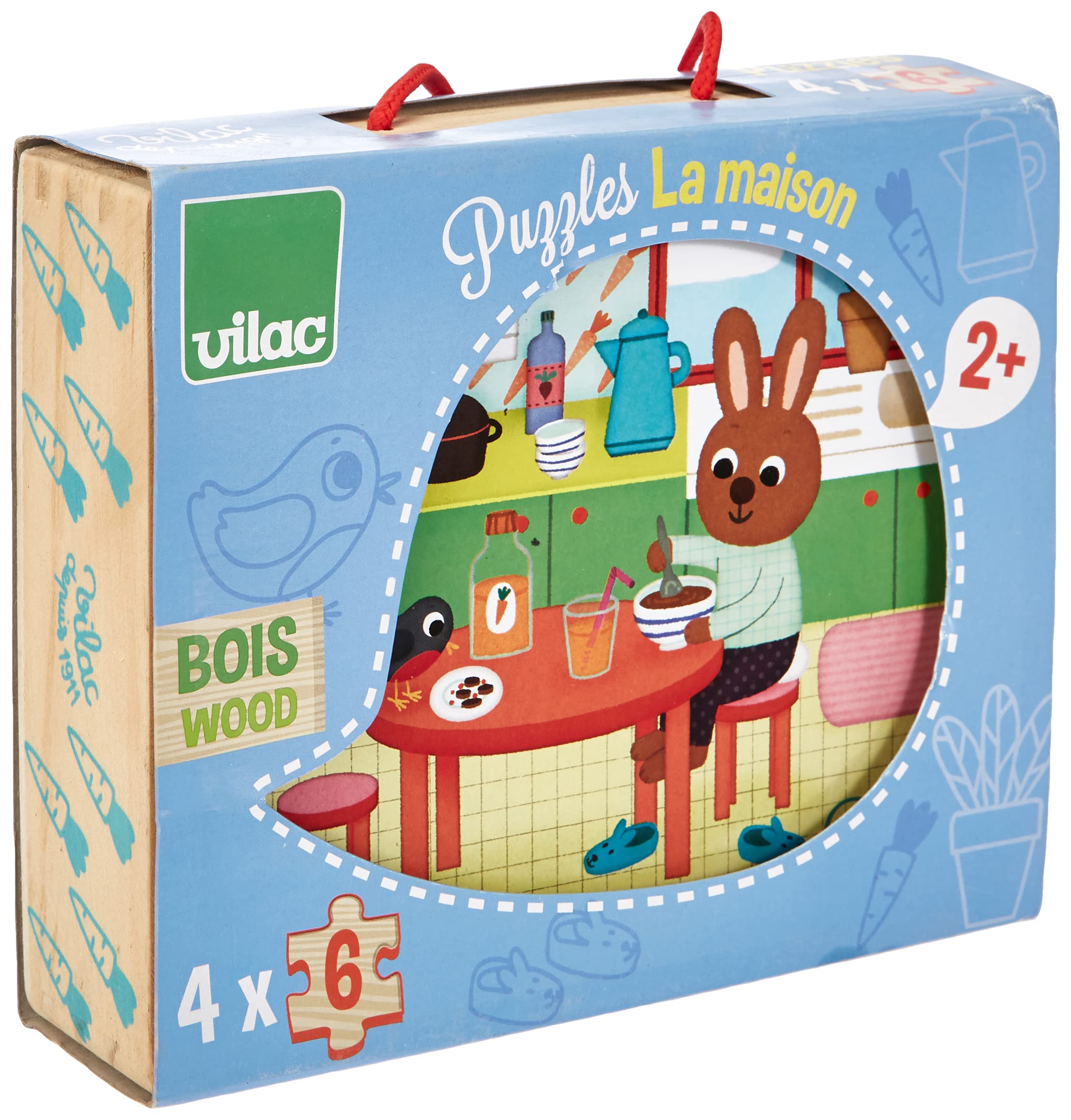 Vilac 2643 House Wooden Puzzle, Black