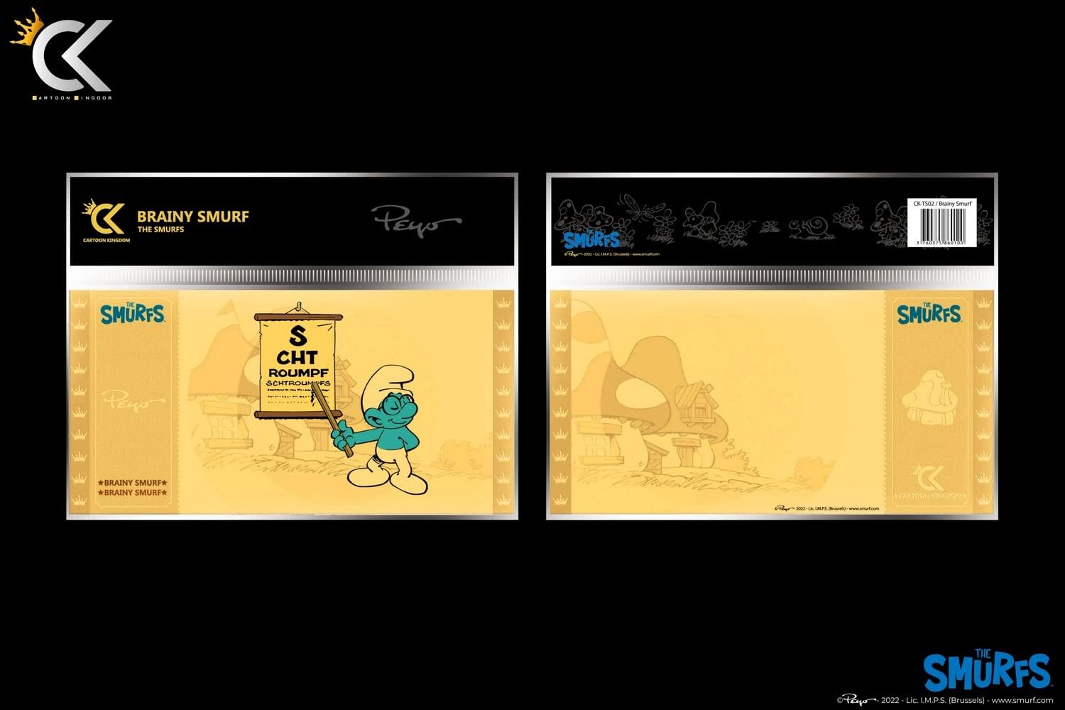 CARTOON KINGDOM Les SCHTROUMPFS - Le Schtroumpf à lunettes - Golden Ticket