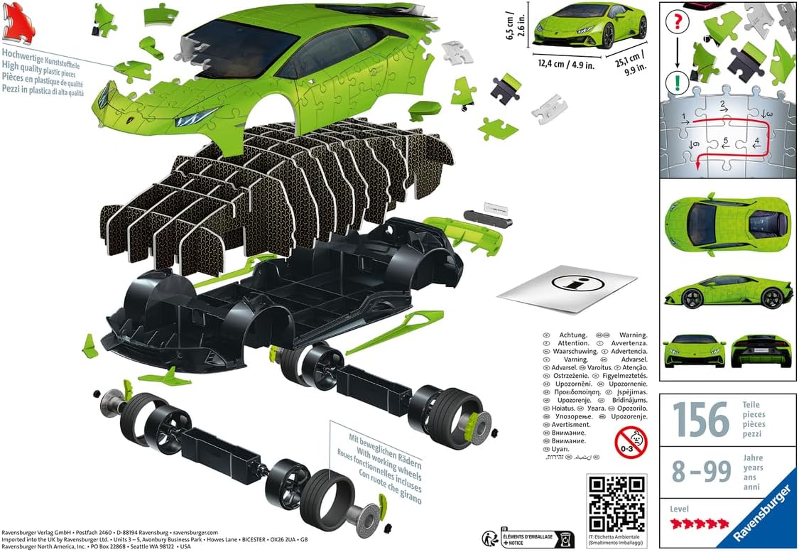 Ravensburger - Lamborghini Huracán EVO-Verde 108p - (10311559
