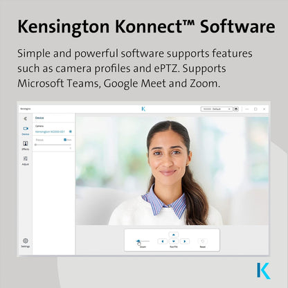 Kensington W1050 1080p Fixed Focus Wide Angle Webcam, Built-In Noise Reduction Mic, 95 Degree Field of View, Digital PC Computer Video Camera for Presentations or Video Conferencing (K80251)