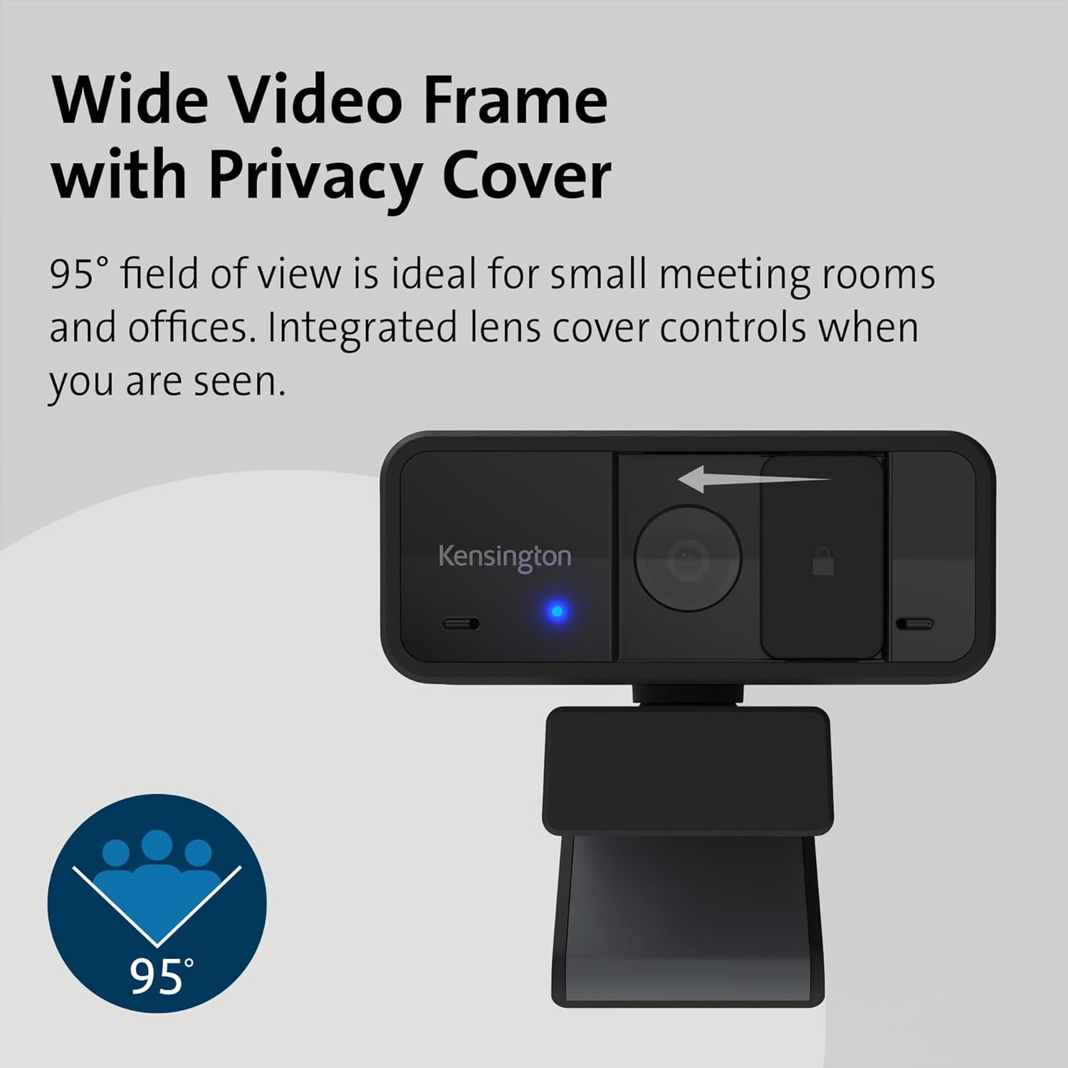Kensington W1050 1080p Fixed Focus Wide Angle Webcam, Built-In Noise Reduction Mic, 95 Degree Field of View, Digital PC Computer Video Camera for Presentations or Video Conferencing (K80251)
