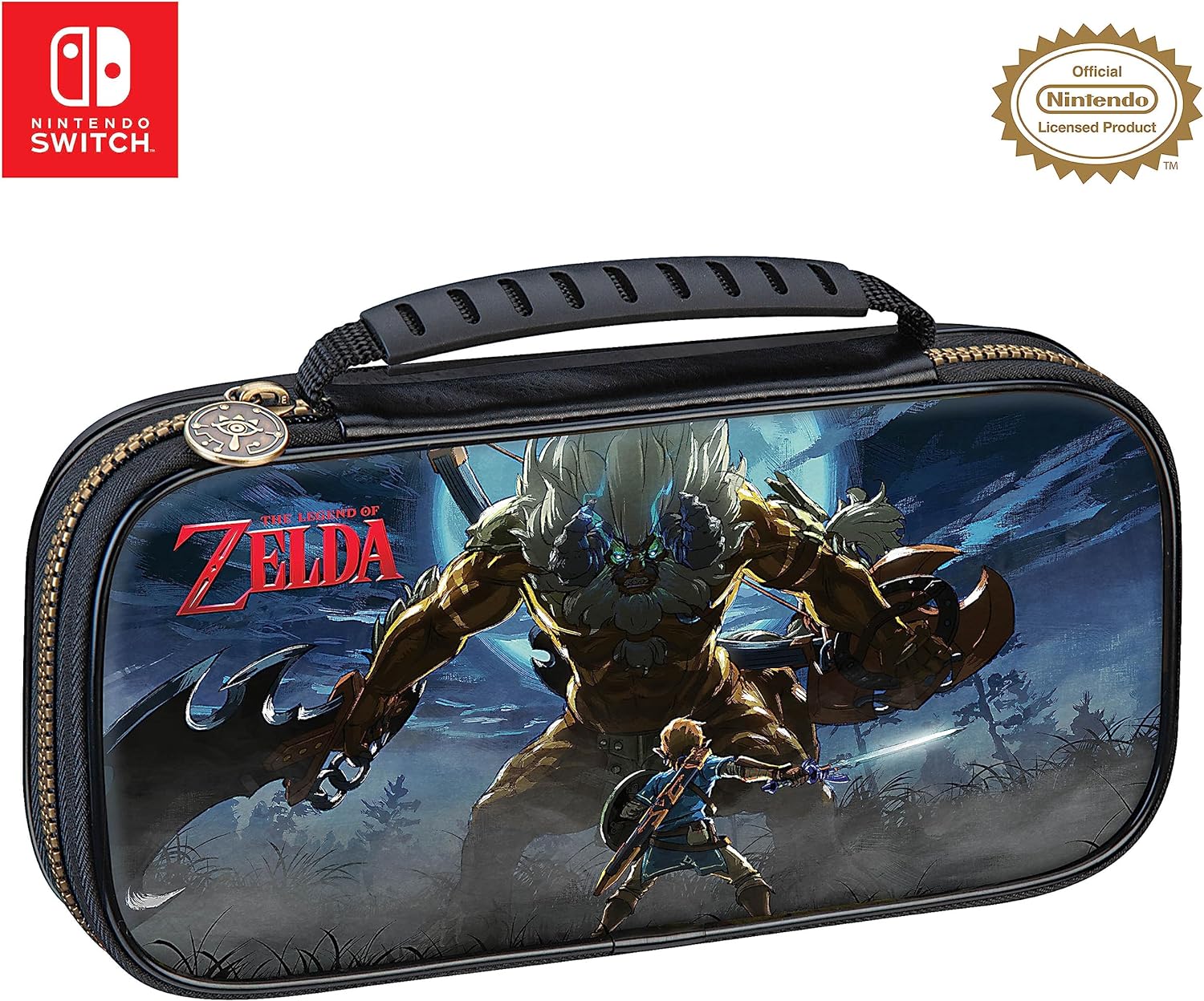 Game Traveler Nintendo Switch Zelda Case - Holds Switch OLED, Switch or Switch Lite, Adjustable Viewing Stand & Bonus Game Cases, Deluxe Carry Handle, Licensed Nintendo Switch Case