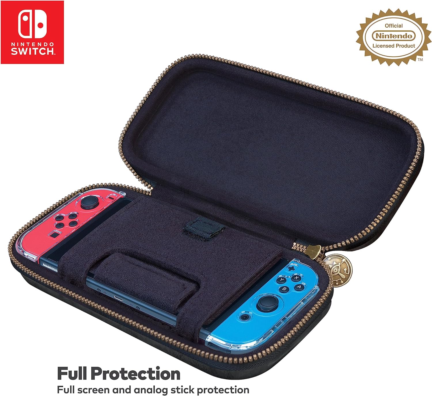 Game Traveler Nintendo Switch Zelda Case - Holds Switch OLED, Switch or Switch Lite, Adjustable Viewing Stand & Bonus Game Cases, Deluxe Carry Handle, Licensed Nintendo Switch Case