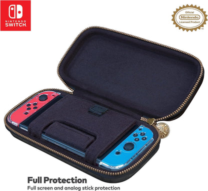 Game Traveler Nintendo Switch Zelda Case - Holds Switch OLED, Switch or Switch Lite, Adjustable Viewing Stand & Bonus Game Cases, Deluxe Carry Handle, Licensed Nintendo Switch Case