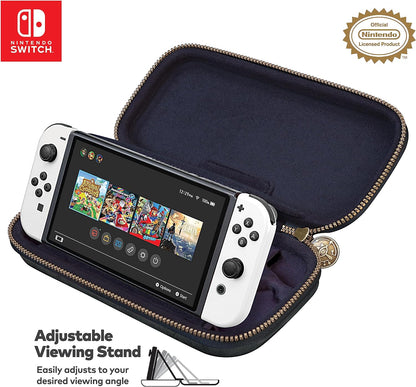 Game Traveler Nintendo Switch Zelda Case - Holds Switch OLED, Switch or Switch Lite, Adjustable Viewing Stand & Bonus Game Cases, Deluxe Carry Handle, Licensed Nintendo Switch Case