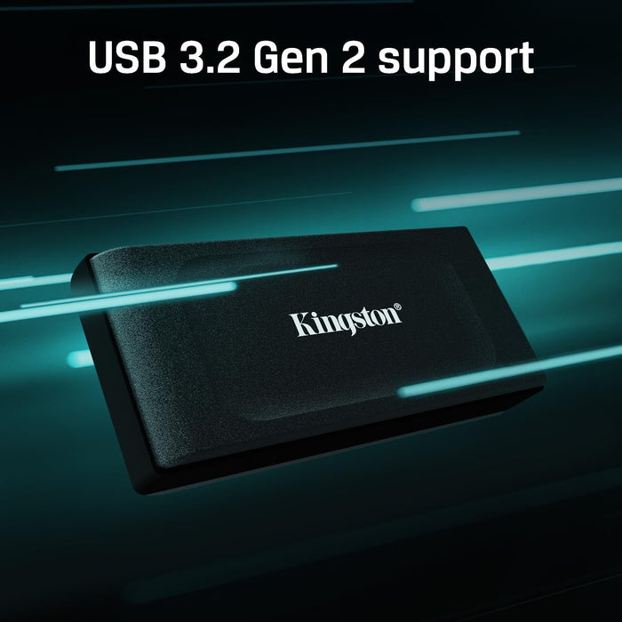 Kingston XS1000 2TB SSD, Disco SSD externo, USB 3.2 Gen 2, SSD Portátil, Hasta 1050MB/s, SXS1000/2000G