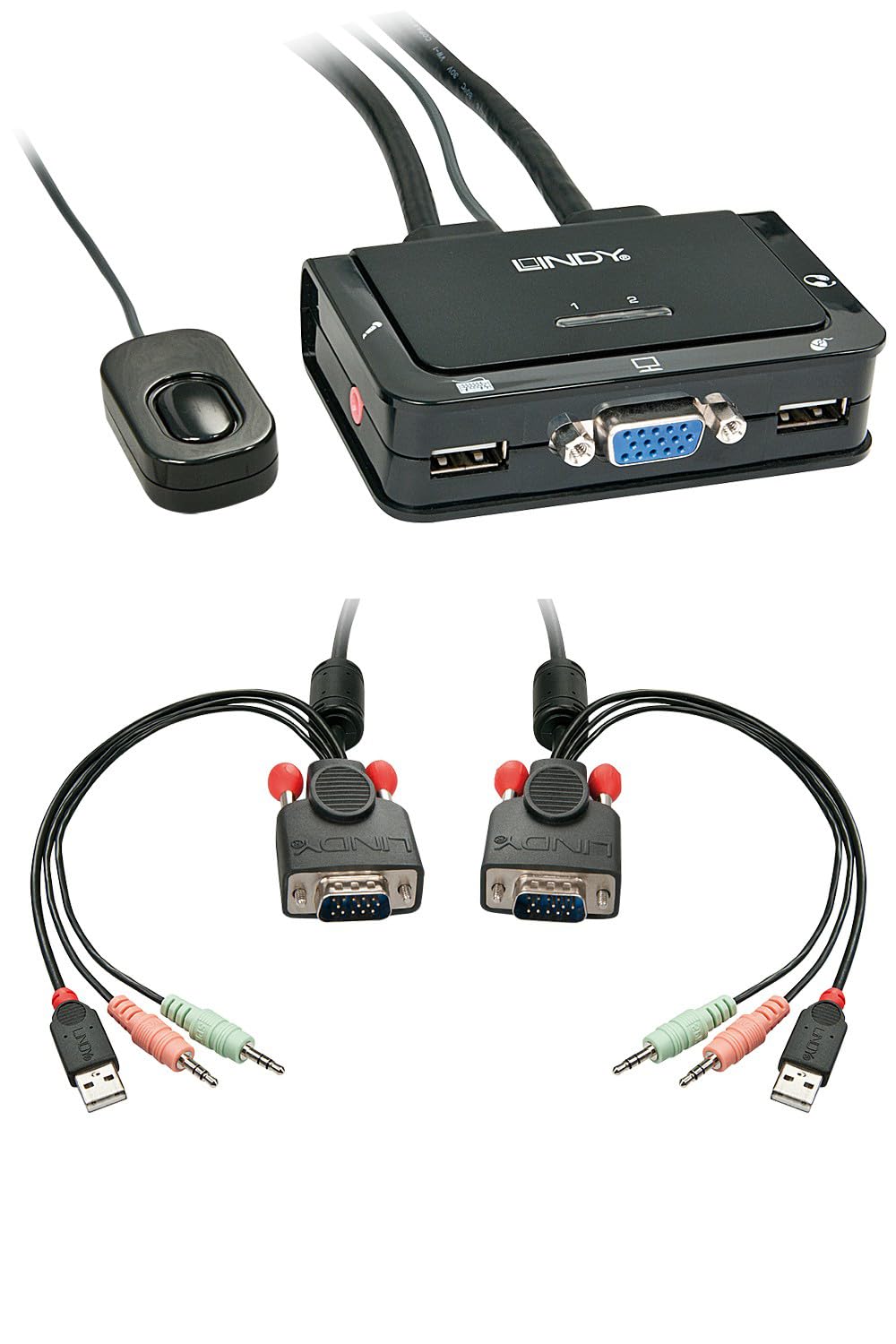 LINDY compatible Switch KVM Compact VGA USB 2.0