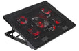 MARSGAMING Mars Gaming MNBC2 Cooling Base for Gaming Laptops up to 17.35 inches (5 Ultra-Silent Fans, Red LED, 2 x USB 2.0), Black and Red