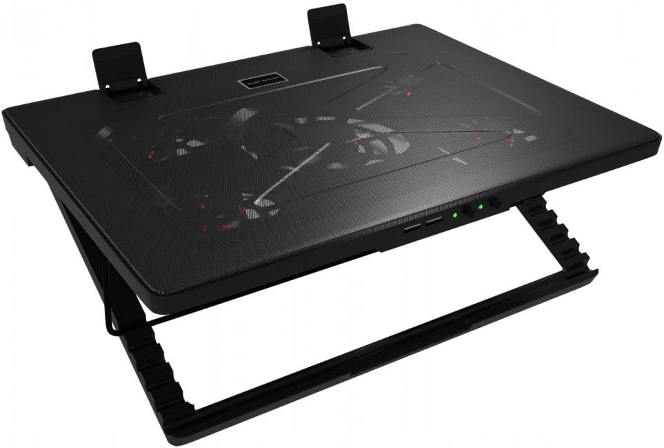 MARSGAMING Mars Gaming MNBC2 Cooling Base for Gaming Laptops up to 17.35 inches (5 Ultra-Silent Fans, Red LED, 2 x USB 2.0), Black and Red