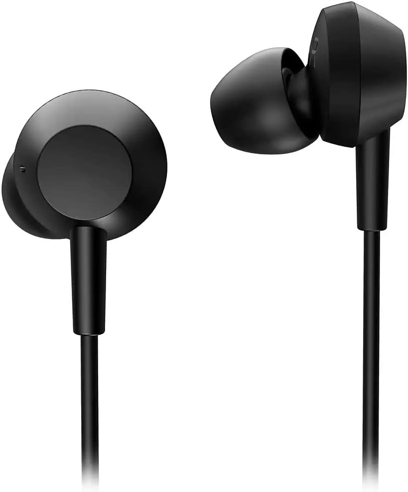 PHILIPS TAE5008BK In-Ear Headphones With Mic | Lightweight Wired Headphones | USB-C Connector | 1.2 m Cable | 3 Button In-Line Remote | 3 Eartip Sizes | Clear Sound & Punchy Bass |
