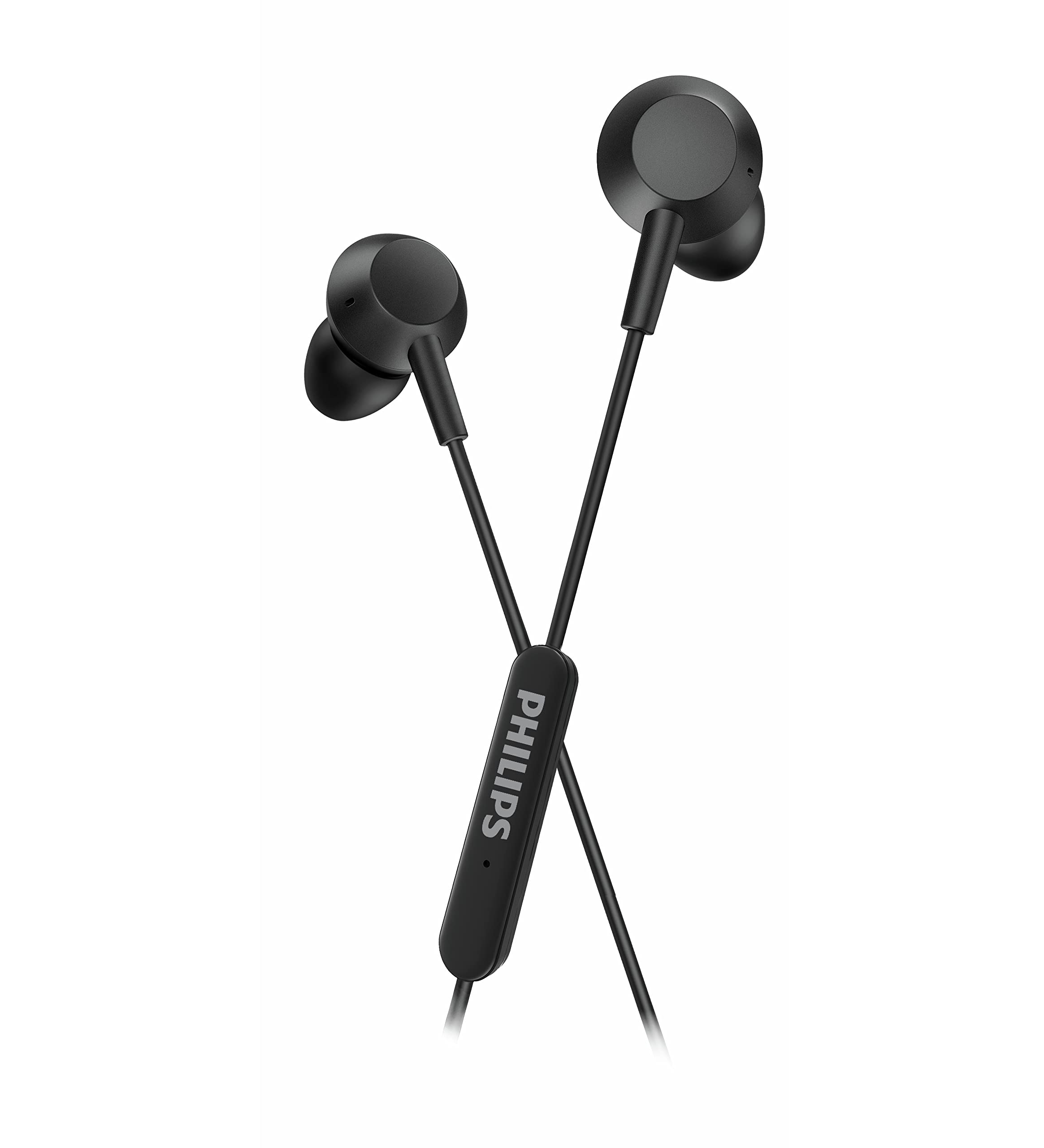 PHILIPS TAE5008BK In-Ear Headphones With Mic | Lightweight Wired Headphones | USB-C Connector | 1.2 m Cable | 3 Button In-Line Remote | 3 Eartip Sizes | Clear Sound & Punchy Bass |