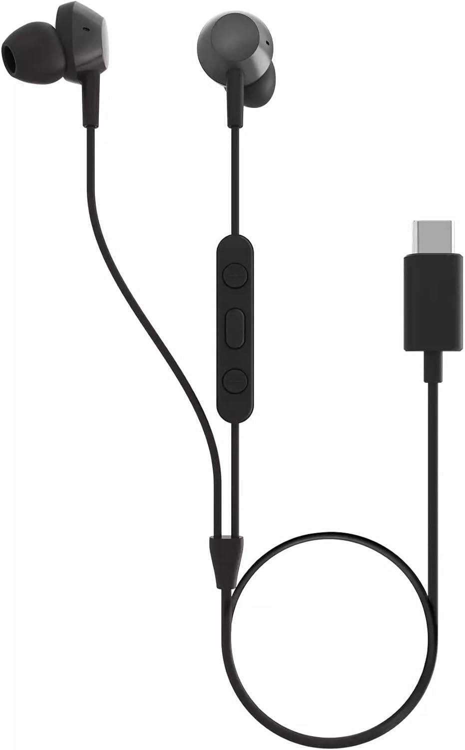 PHILIPS TAE5008BK In-Ear Headphones With Mic | Lightweight Wired Headphones | USB-C Connector | 1.2 m Cable | 3 Button In-Line Remote | 3 Eartip Sizes | Clear Sound & Punchy Bass |