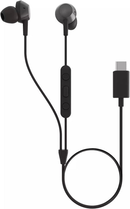 PHILIPS TAE5008BK In-Ear Headphones With Mic | Lightweight Wired Headphones | USB-C Connector | 1.2 m Cable | 3 Button In-Line Remote | 3 Eartip Sizes | Clear Sound & Punchy Bass |