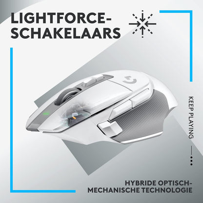 Logitech G G502 X LIGHTSPEED Wireless Gaming Mouse - Optical mouse with LIGHTFORCE hybrid optical-mechanical switches, HERO 25K gaming sensor, compatible with PC - macOS/Windows
