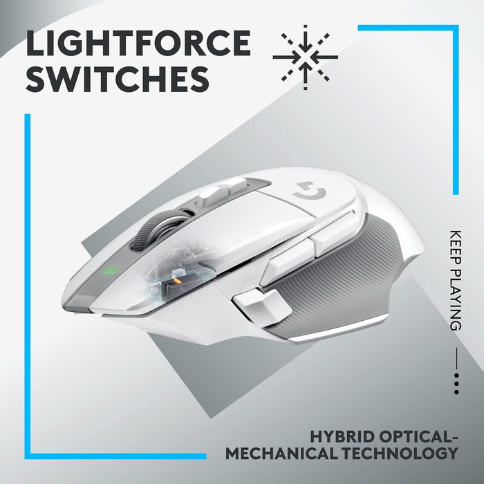 Logitech G G502 X LIGHTSPEED Wireless Gaming Mouse - Optical mouse with LIGHTFORCE hybrid optical-mechanical switches, HERO 25K gaming sensor, compatible with PC - macOS/Windows