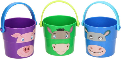 JohnToy Stacking Bin with Animals Pack of 3 7 cm