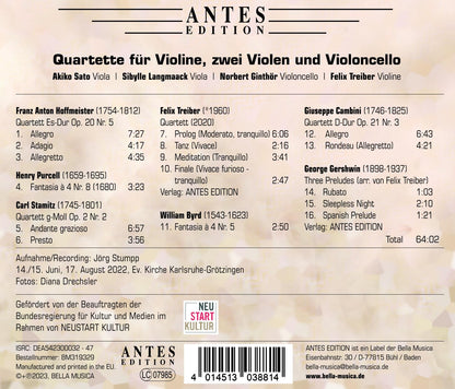 Quartette fur Violine, zwei Violen und Violoncello