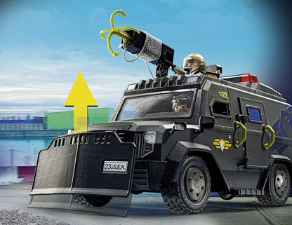 PLAYMOBIL City Action 71144 Fuerzas Especiales Vehículo Todoterreno,con luz y Sonido, Juguetes para niños a Partir de 5 años