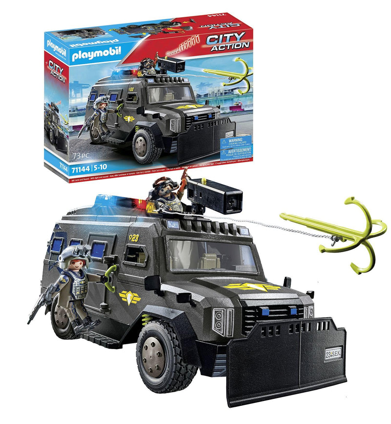 PLAYMOBIL City Action 71144 Fuerzas Especiales Vehículo Todoterreno,con luz y Sonido, Juguetes para niños a Partir de 5 años