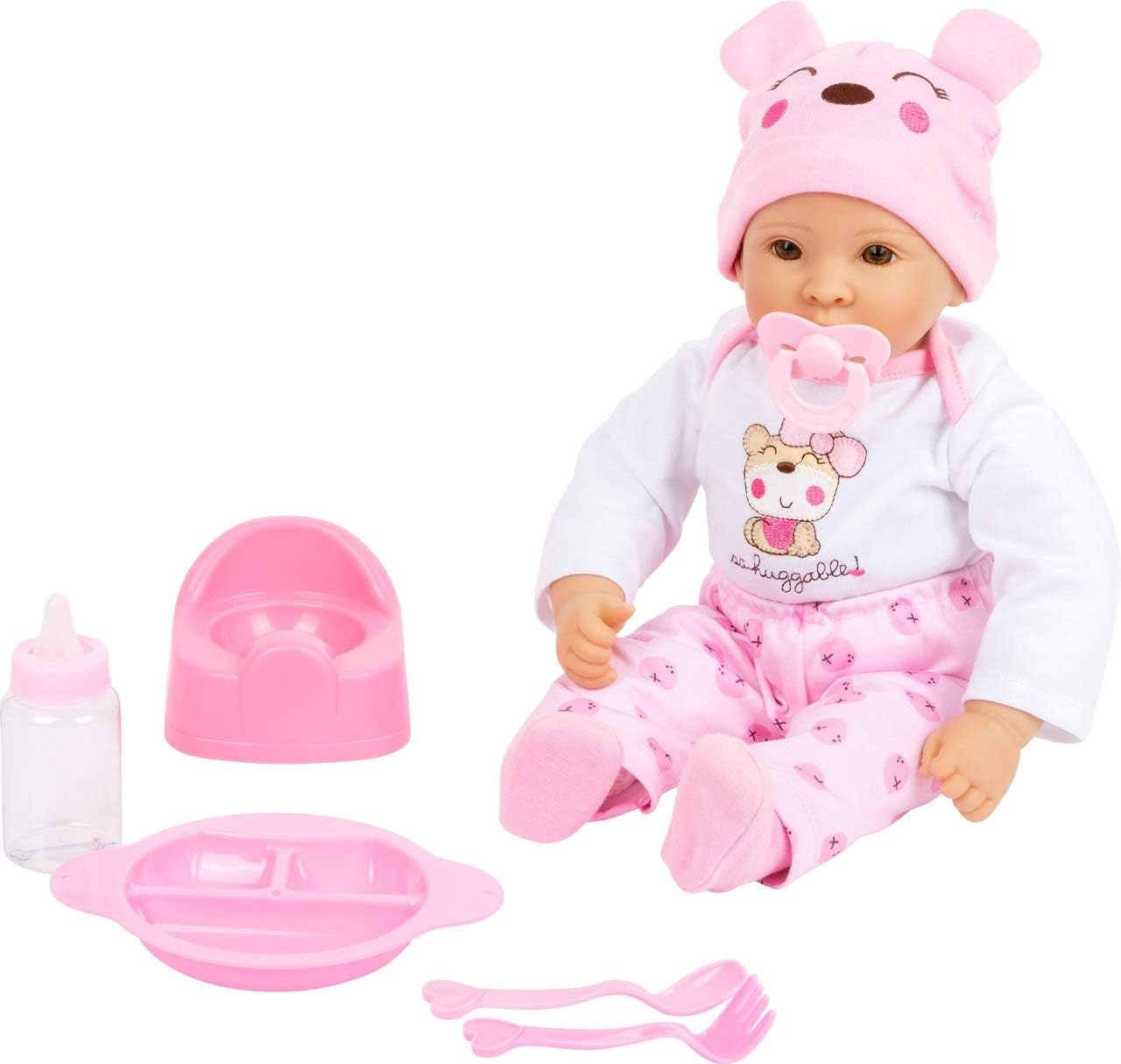 Small Foot 11522 Girl Baby Doll with Accessories, Role-Playing Toy, with Soft Body, 5 Pieces