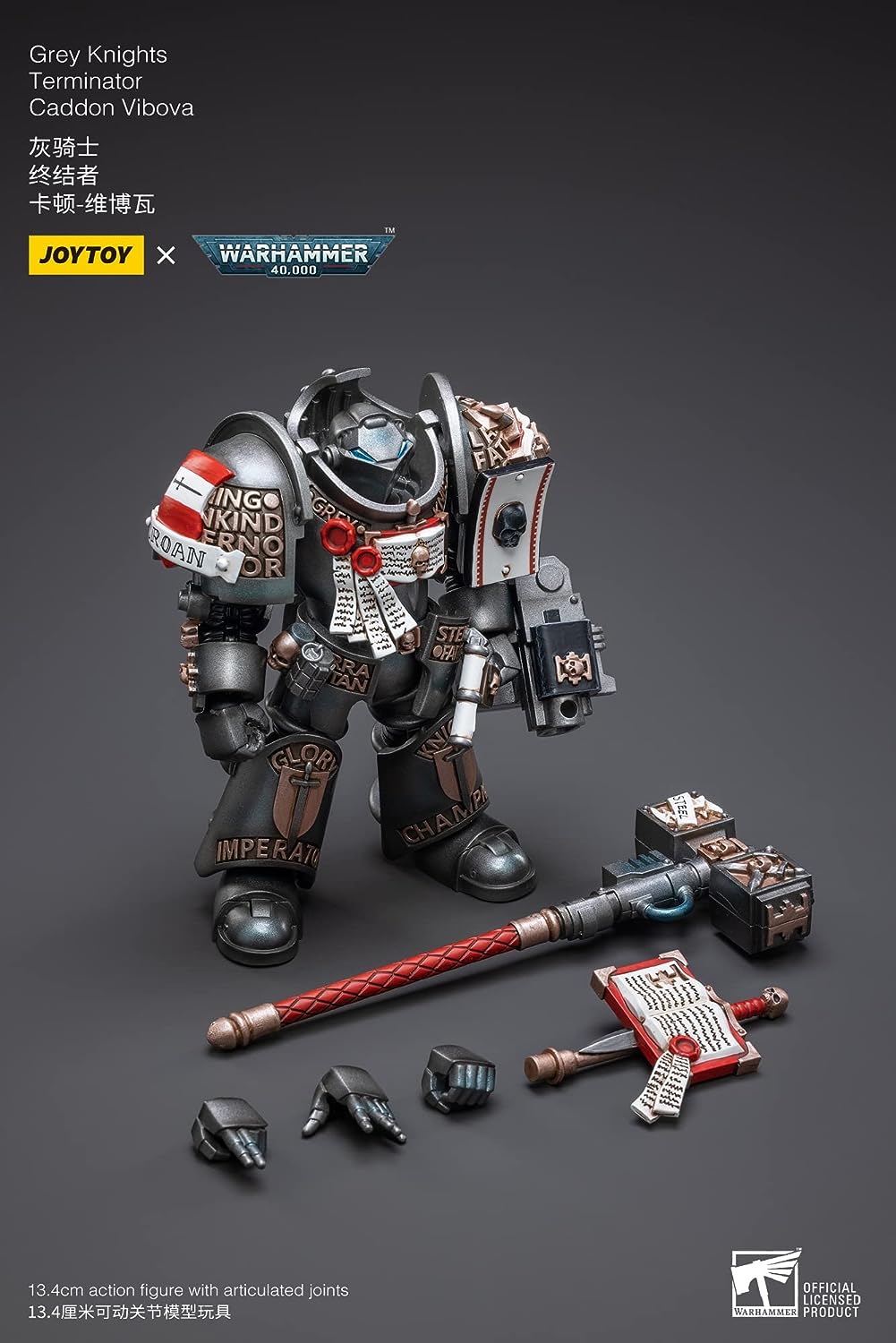 Bloomage Joytoy Tech Joytoy Warhammer 40.000 Grey Knights Terminator Caddon Vibova 1/18 Figur (Netz