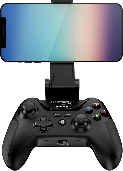 HyperX Clutch – Gaming Controller for Android and PC, Cloud and Mobile Gaming, Bluetooth, 2.4GHz Wireless, USB-C to USB-A Wired Connection, Standard Button Layout, Detachable Phone Clip