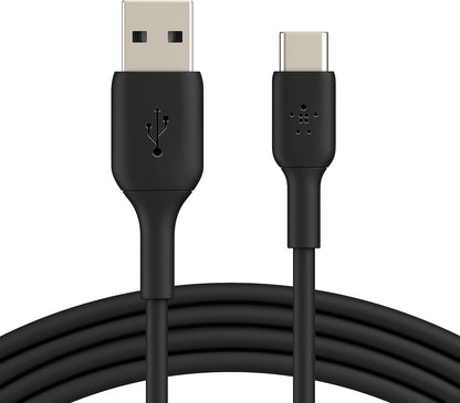 Belkin BoostCharge USB C charger cable, USB-C to USB-A cable, USB type C charging cable for iPhone 15, Samsung Galaxy S23, S23+, S23 Ultra, Pixel, iPad Pro, Nintendo Switch and more - 2m