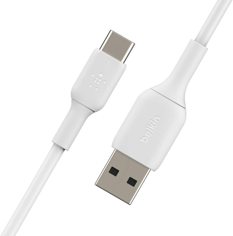Belkin BoostCharge USB C charger cable, USB-C to USB-A cable, USB type C charging cable for iPhone 15, Samsung Galaxy S23, S23+, S23 Ultra, Pixel, iPad Pro, Nintendo Switch and more - 2m