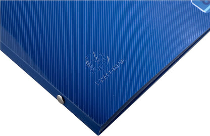 Exacompta - Ref. 56212E - 1 Bee Blue folder - with elastic bands and cut-out windows - cover and interior in recycled PP - 8 compartments - for A4 - size 25 x 32 cm - navy blue colour