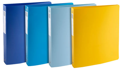 Exacompta - Ref. 51140E - Set of 4 Bee Blue semi-rigid binders - 4 round rings 30 mm diameter - 40 mm spine - external dimensions 32 x 26.8 cm - A4 maxi file format - assorted colors Pack of 4 Füllhöhe 30 mm | 4 Ringe assorted colours