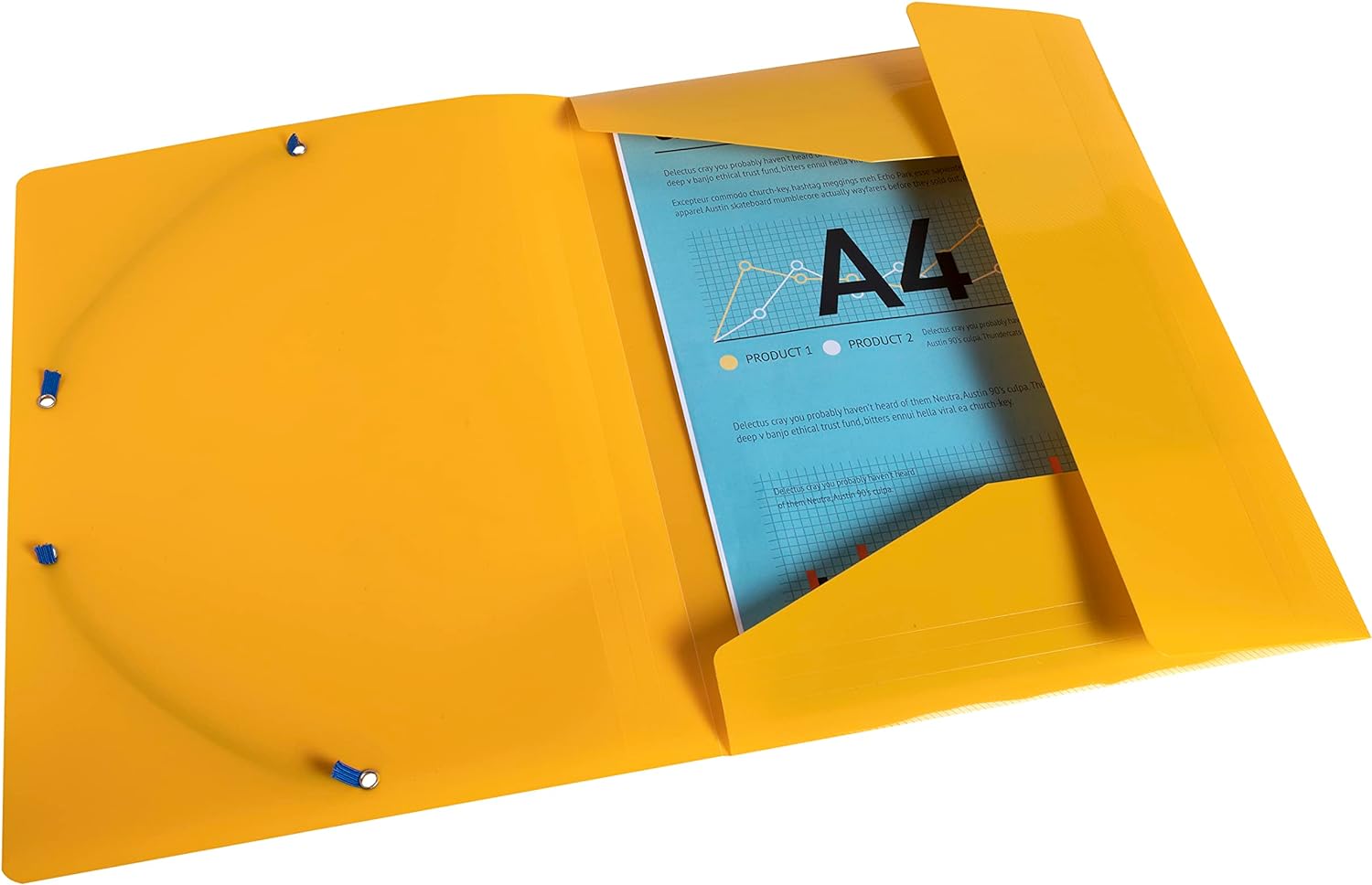 Exacompta - Ref. 55110E - Bee Blue 3 flap folders with elastic closure, Polypropylene, Pack of 4 - A4 - assorted colors