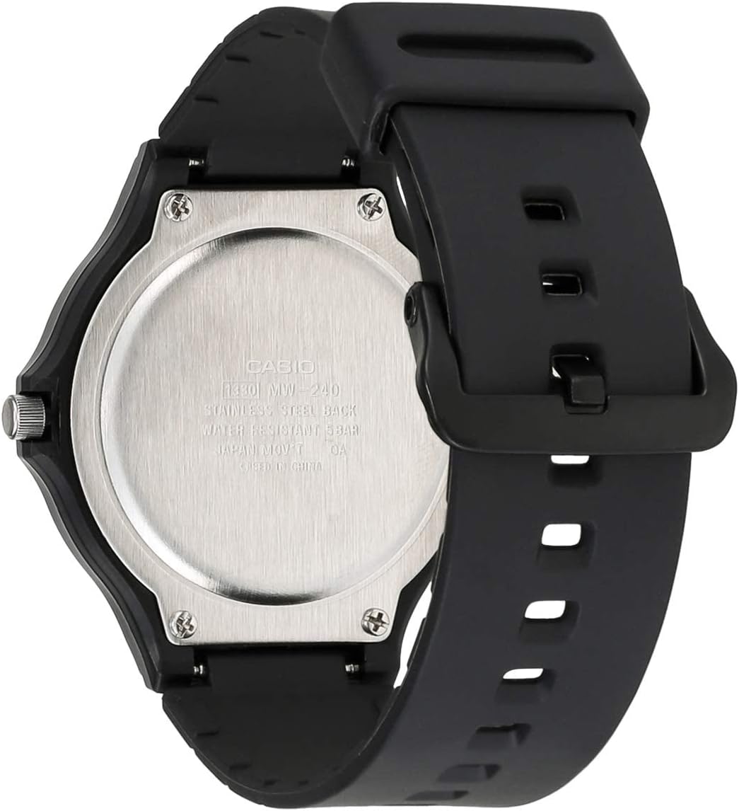 Casio Collection Unisex Analogue Quartz Watch with Resin Strap Black/Black/Silver