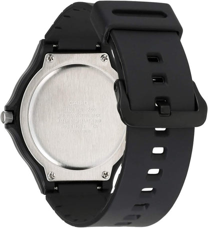 Casio Collection Unisex Analogue Quartz Watch with Resin Strap Black/Black/Silver