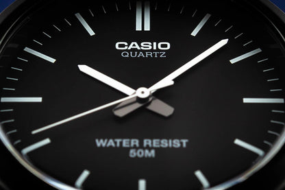 Casio Collection Unisex Analogue Quartz Watch with Resin Strap Black/Black/Silver