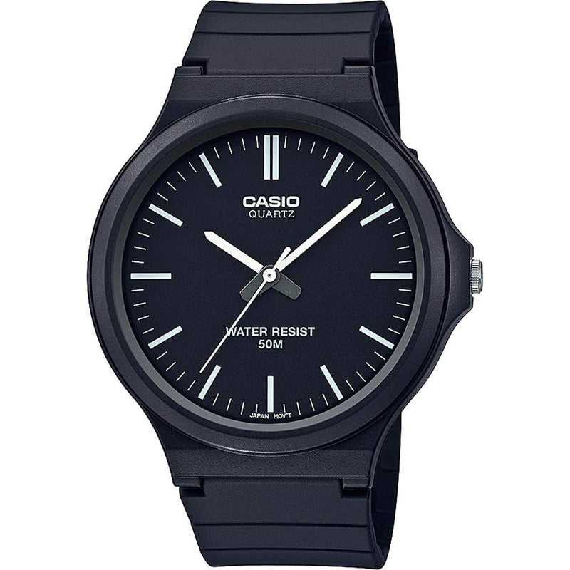 Casio Collection Unisex Analogue Quartz Watch with Resin Strap Black/Black/Silver