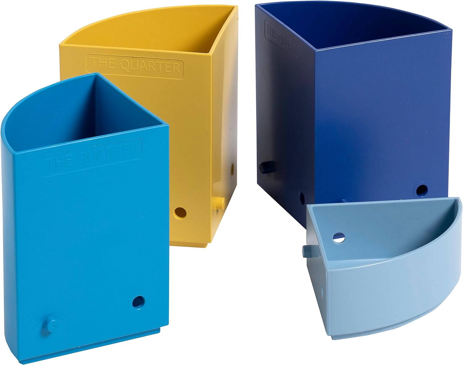 Exacompta - Ref. 68202D - 1 modular pencil holder THE QUARTER Bee Blue - 4 quarters in navy blue, saffron, light blue, turquoise which can be combined together - size 12 x 12 x 8.3 cm