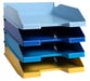 Exacompta - Ref. 113202SETD - Set of 4 COMBO MIDI Bee Blue letter trays - dimensions 34.6 x 25 x 24.3 cm - for A4+ format documents - Blue Angel certified - assorted colours