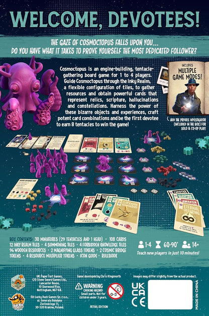 LUCKY DUCK GAMES - Cosmoctopus | Board Game | English Version| Engine-Building Strategy Game | Fun Family Game for Kids and Adults | 1-4 Players | Ages 14+ | 60-90 Minutes