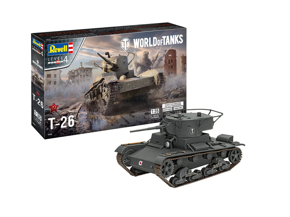 Revell, Unvarnished 03505 T-26 World of Tanks 1:35 Scale Plastic Model kit