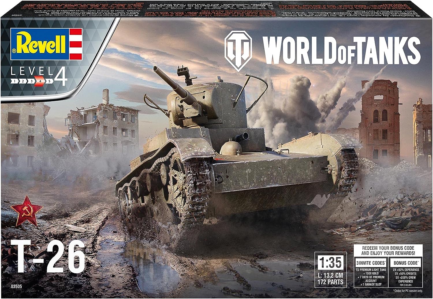Revell, Unvarnished 03505 T-26 World of Tanks 1:35 Scale Plastic Model kit