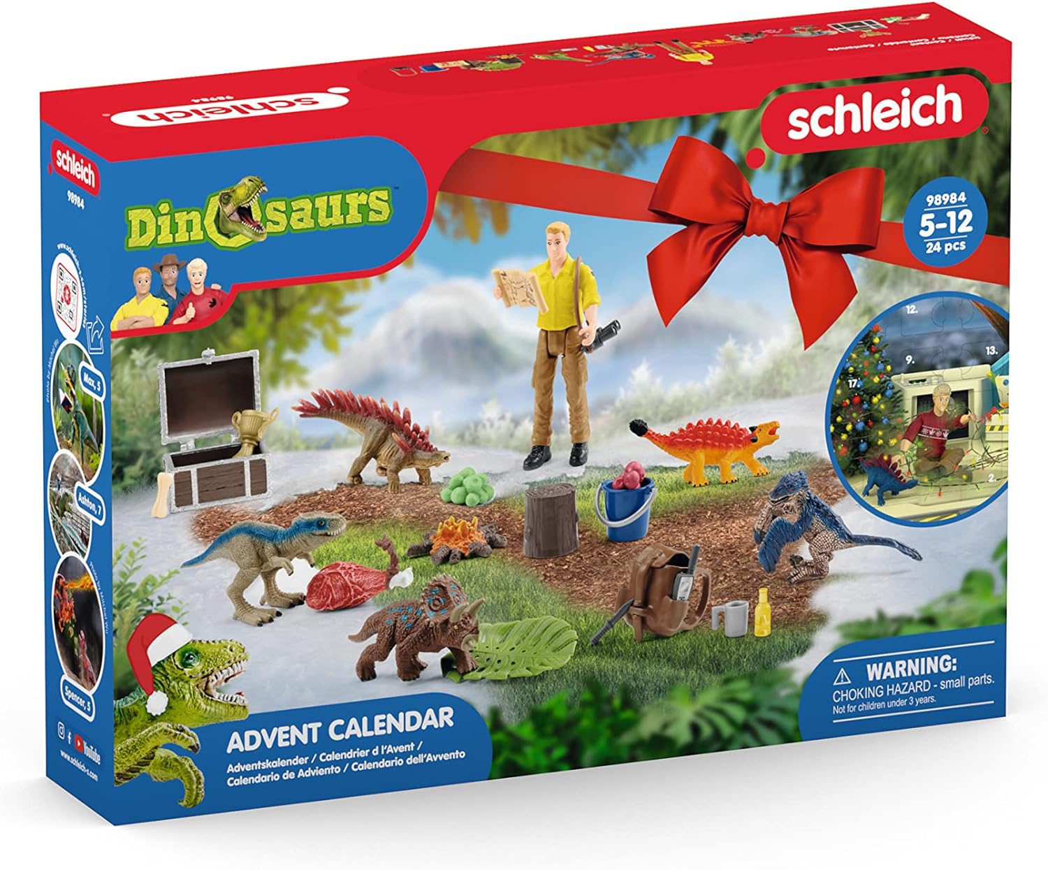 schleich 98984 Advent Calendar 2023, from 5 years, DINOSAURS - Playset, 24 pieces