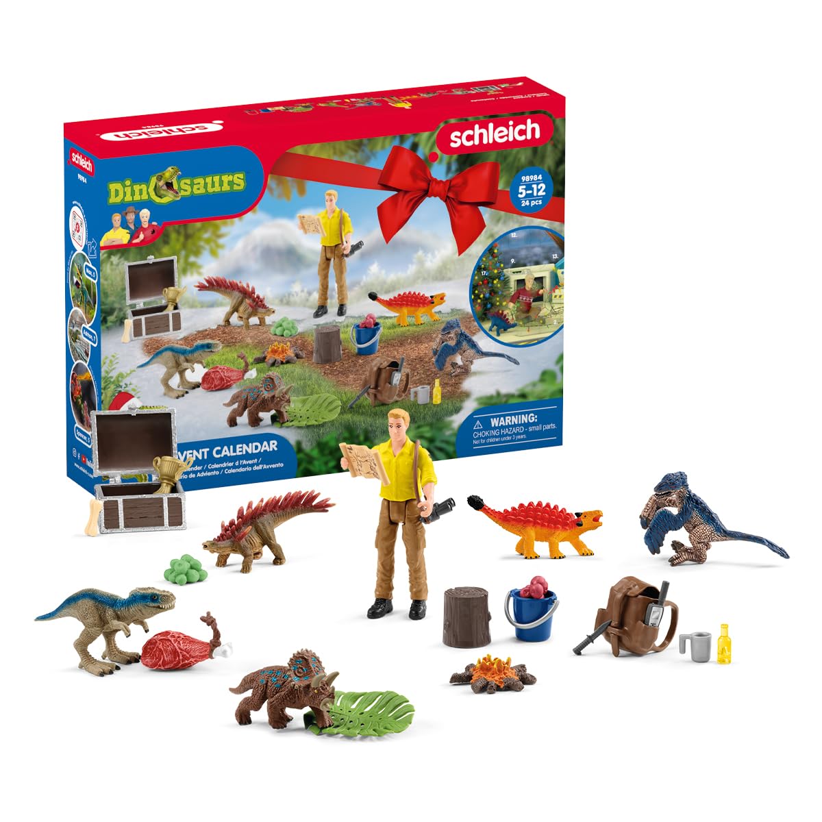 schleich 98984 Advent Calendar 2023, from 5 years, DINOSAURS - Playset, 24 pieces