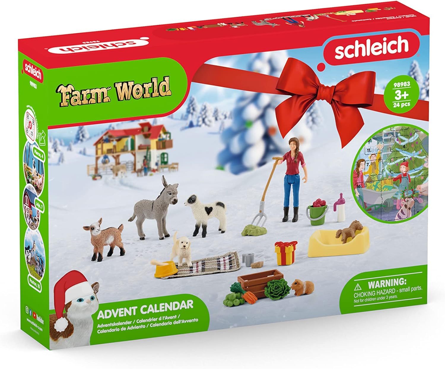 schleich 98983 Advent Calendar 2023, from 5 years, FARM WORLD - Playset, 24 pieces