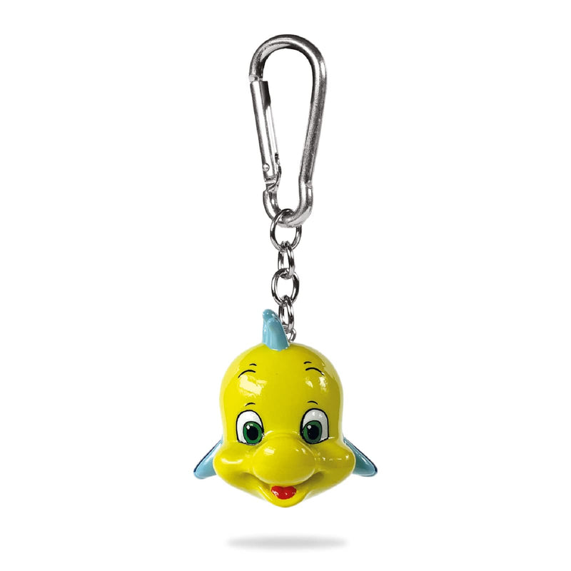 Pyramid International Disney The Little Mermaid Keyring (3D Flounder Design) Carabiner, Zip Pull or Backpack Charm, Key Chains for Men and Key Chains for Women - Official Merchandise