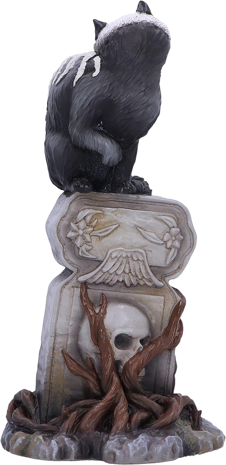 Nemesis Now Skull Cat by Martin Hanford 15cm, Resin, Gothic Cat Ornament, Cat Figurine; From the Complex Mind of Martin Hanford, Cast in the Finest Resin, Hand-Painted