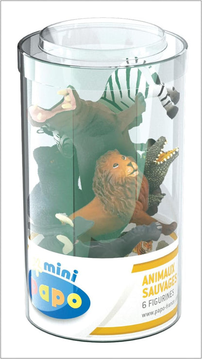 Papo Mini Figurines, 33020 Plus Wild Set 1 (Tube, 6 pcs), Multicolour
