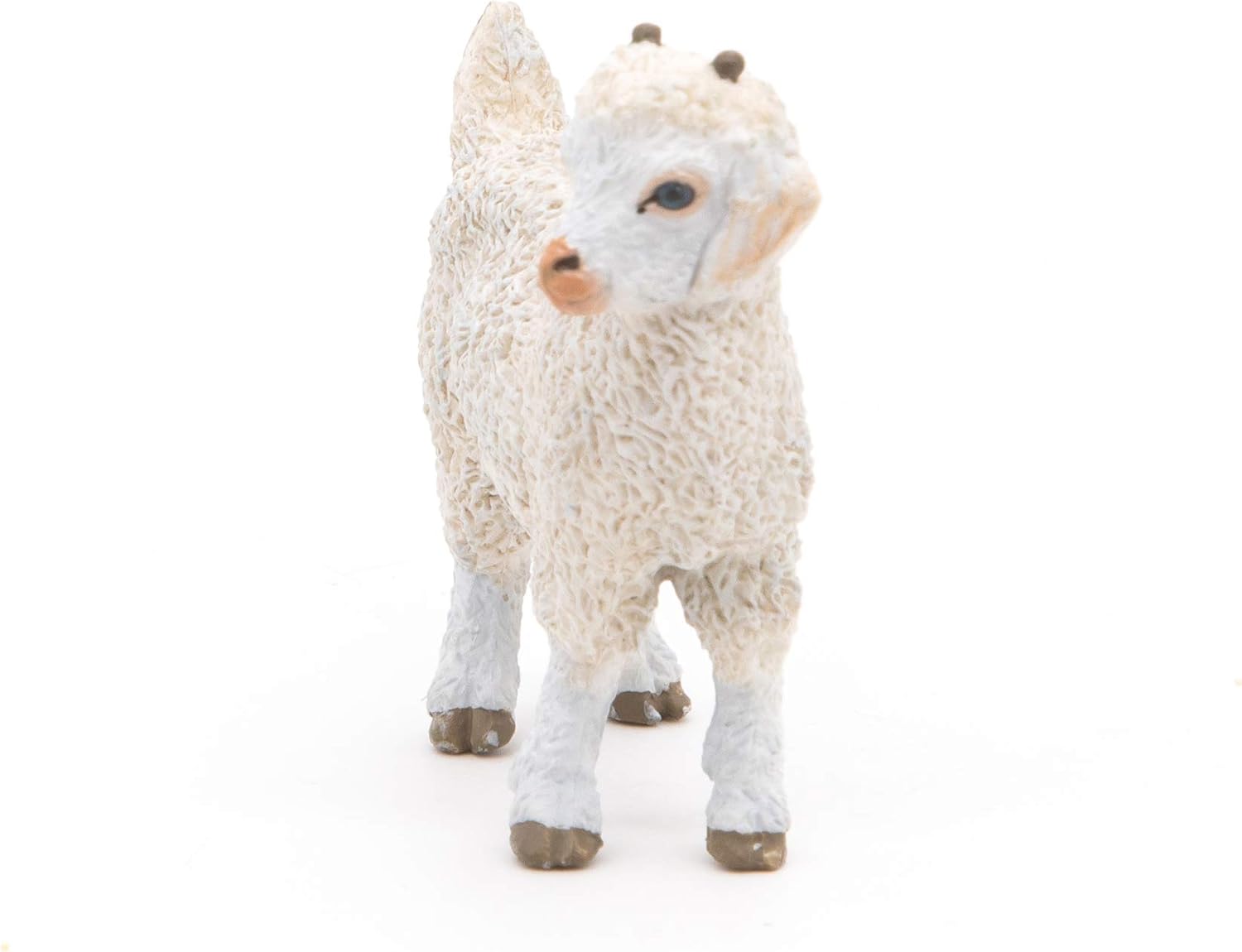 Papo- Chevreau Angora Statuetta, Colore Bianco-Grigio-Rosa, 51171