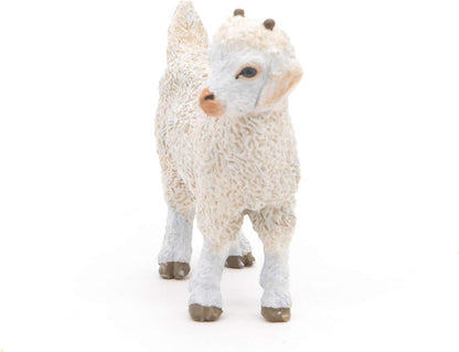 Papo- Chevreau Angora Statuetta, Colore Bianco-Grigio-Rosa, 51171